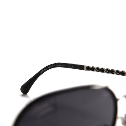 Chanel Lambskin Aviator Chain Sunglasses 4194-Q Black 5 of 10