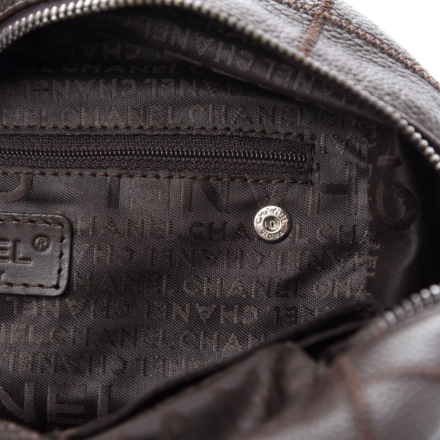 Chanel Caviar Square Stitched Bowler Dark Brown 11 of 11