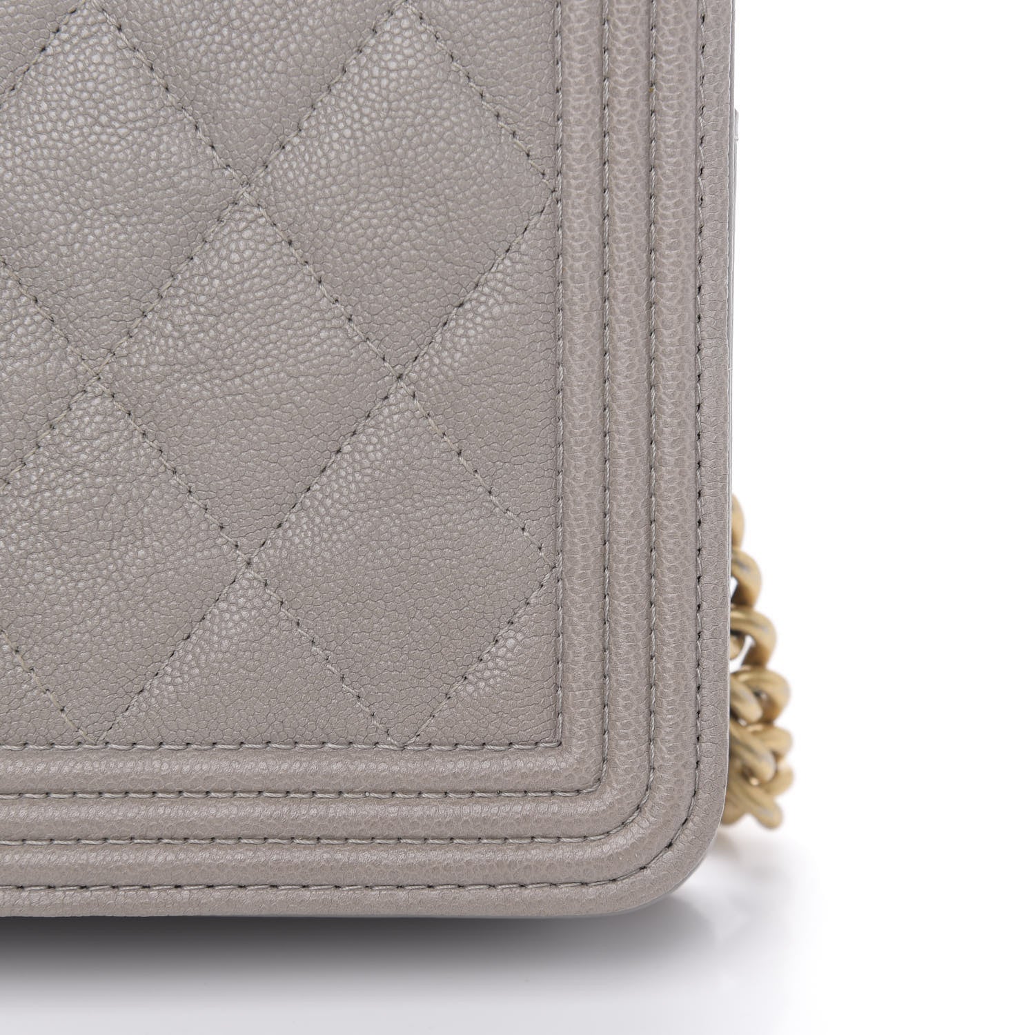 Chanel Caviar Quilted Boy Wallet On Chain WOC Grey 9 of 13