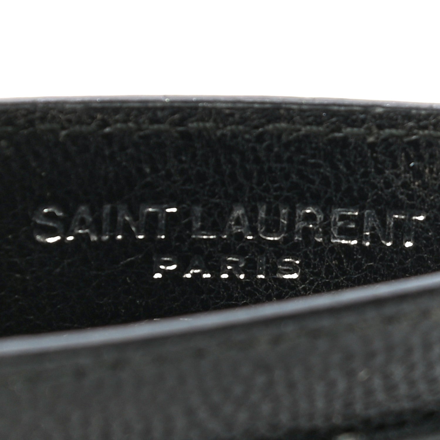 Saint Laurent Grain De Poudre Matelasse Chevron Monogram Credit Card Case Black 6 of 13