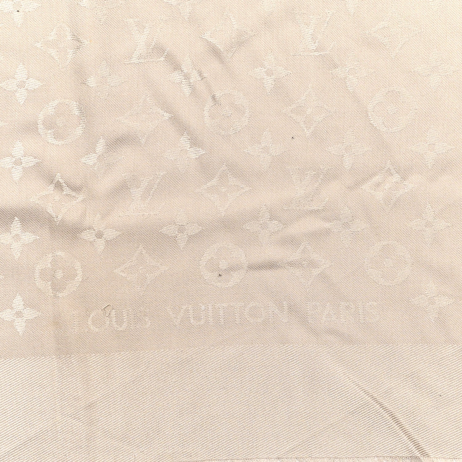 Louis Vuitton Silk Wool Monogram Shawl Beige 2 of 3