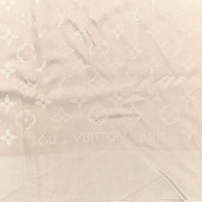 Louis Vuitton Silk Wool Monogram Shawl Beige 2 of 3