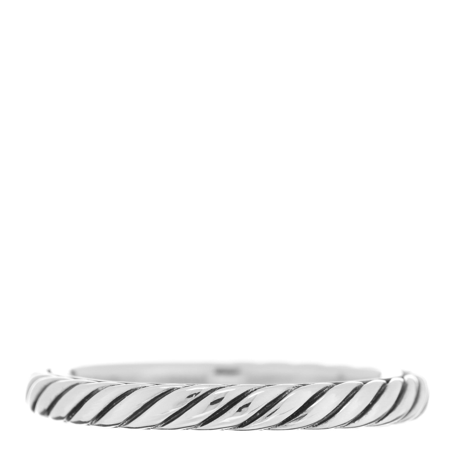 David Yurman Sterling Silver Stackable Cable Ring 54 7 3 of 4