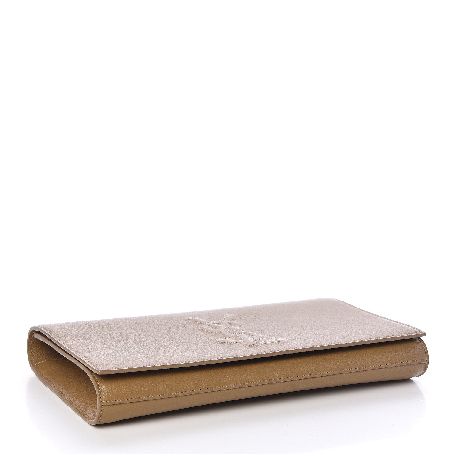 Saint Laurent Calfskin Monogram Large Belle De Jour Clutch Beige 4 of 7