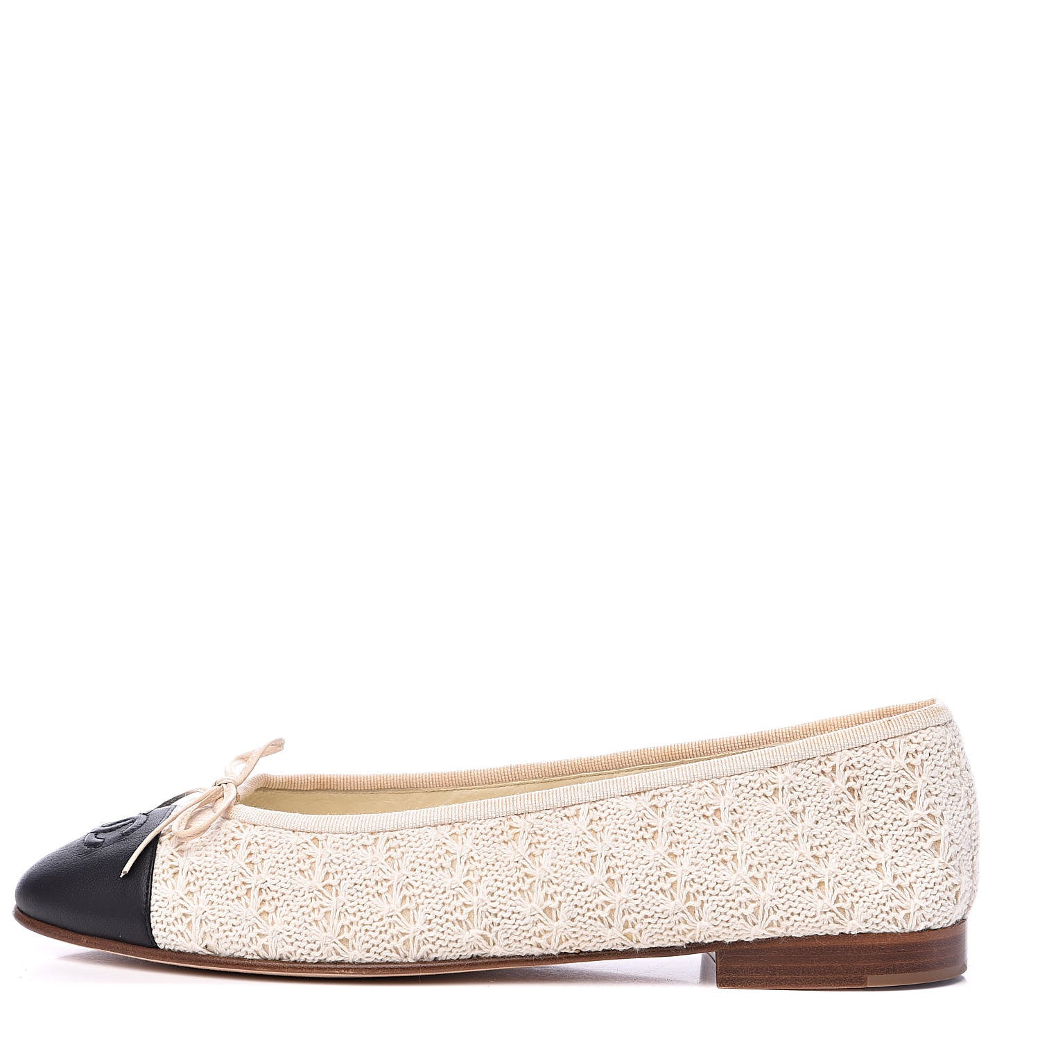 Chanel Crochet Cap Toe Ballerina Flats 41 Light Beige 1 of 10