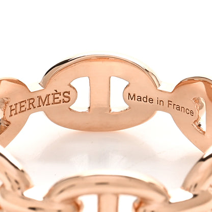 Hermes 18K Rose Gold PM Chaine D'Ancre Enchainee Ring 52 6 4 of 5