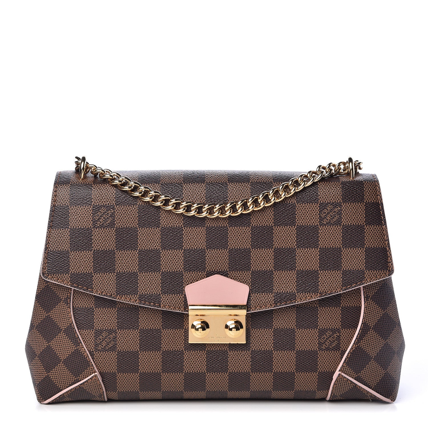 Louis Vuitton Damier Ebene Caissa Clutch Rose Ballerine 1 of 9