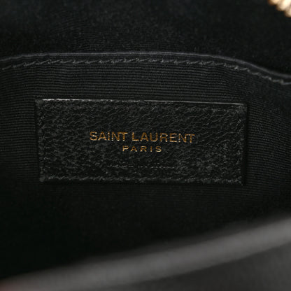 Saint Laurent Grain De Poudre Matelasse Chevron Quilted Round Vinyle Camera Bag Black 6 of 11