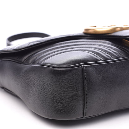 Gucci Calfskin Matelasse Medium GG Marmont Shoulder Bag Black 8 of 16