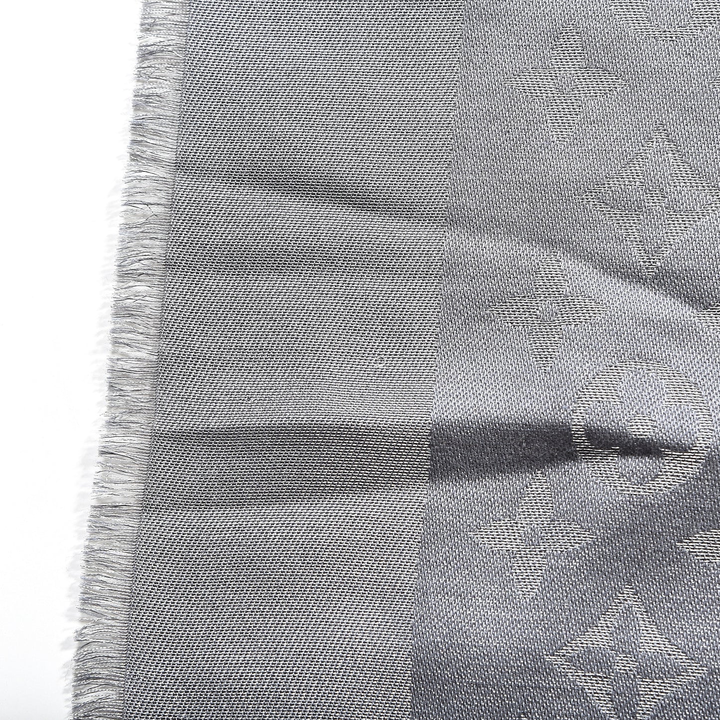 Silk Lurex Wool Monogram Shine Shawl Charcoal Grey