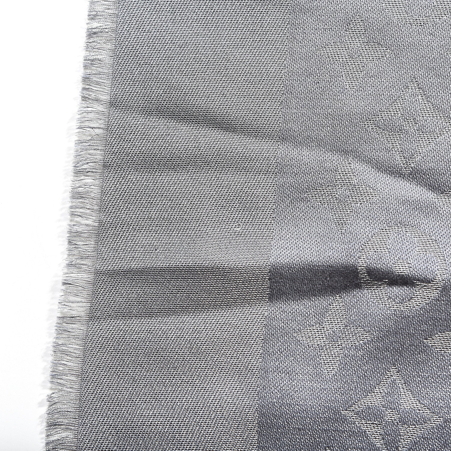 Louis Vuitton Silk Lurex Wool Monogram Shine Shawl Charcoal Grey 4 of 6