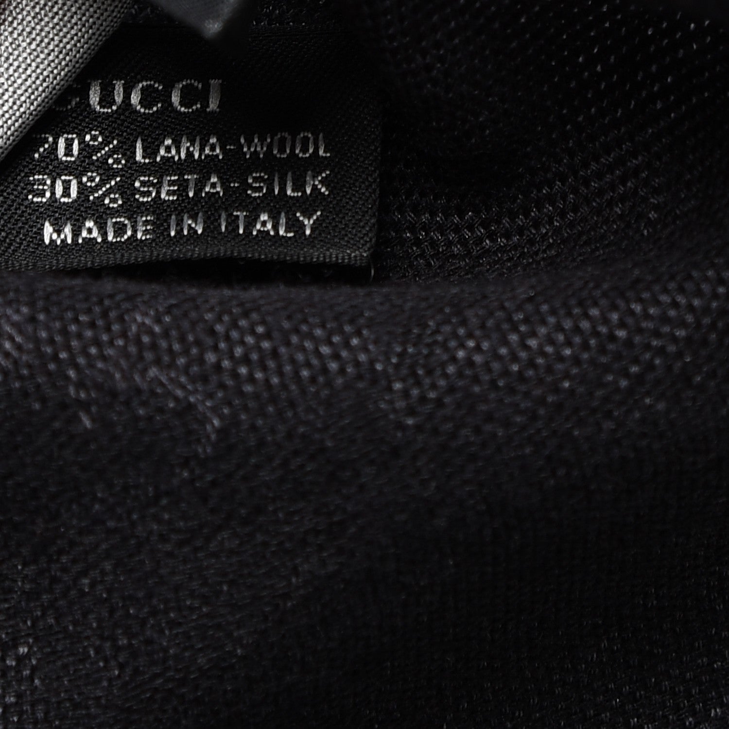 Gucci Wool Silk Monogram Diamante Fringe Scarf Black 5 of 6