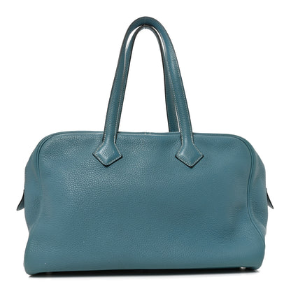 Hermes Taurillon Clemence Victoria II 35 Blue Jean 1 of 10
