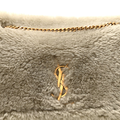 Saint Laurent Shearling Calfskin Medium Reversible Monogram Kate Satchel Grey 7 of 10