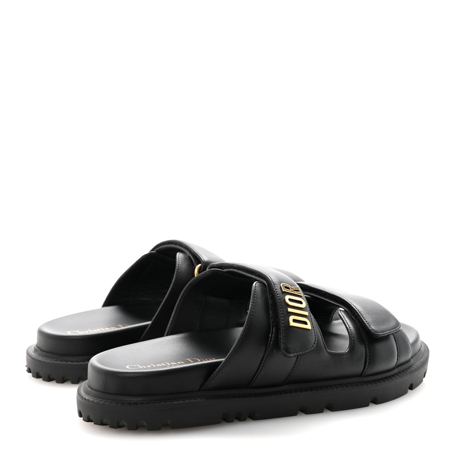 Christian Dior Lambskin Dioract 10mm Sandals 39 Black 5 of 10
