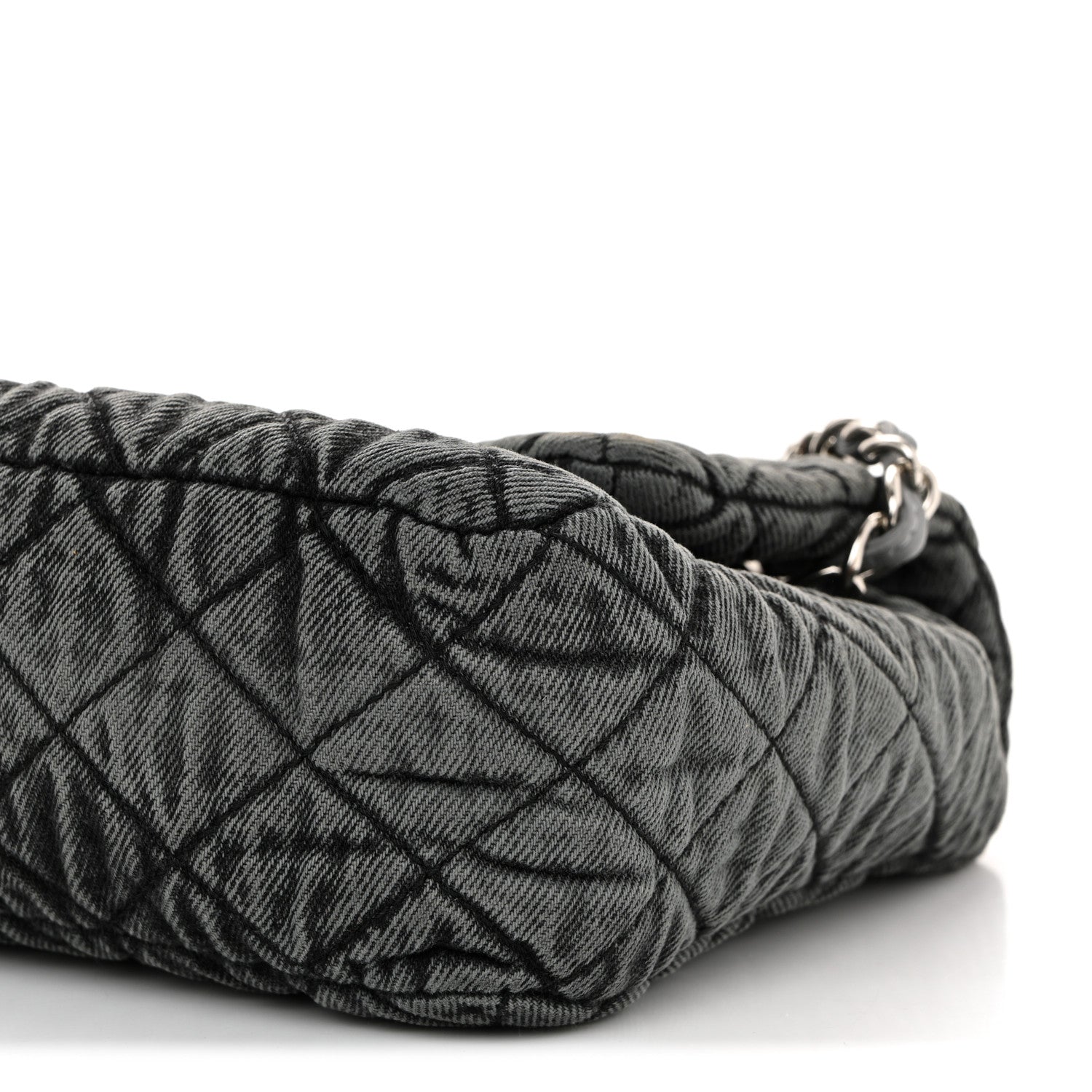 Chanel Denim Quilted Denimpression Flap Grey Black 10 of 11