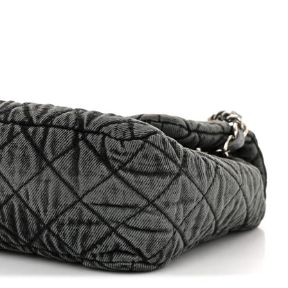 Chanel Denim Quilted Denimpression Flap Grey Black 10 of 11