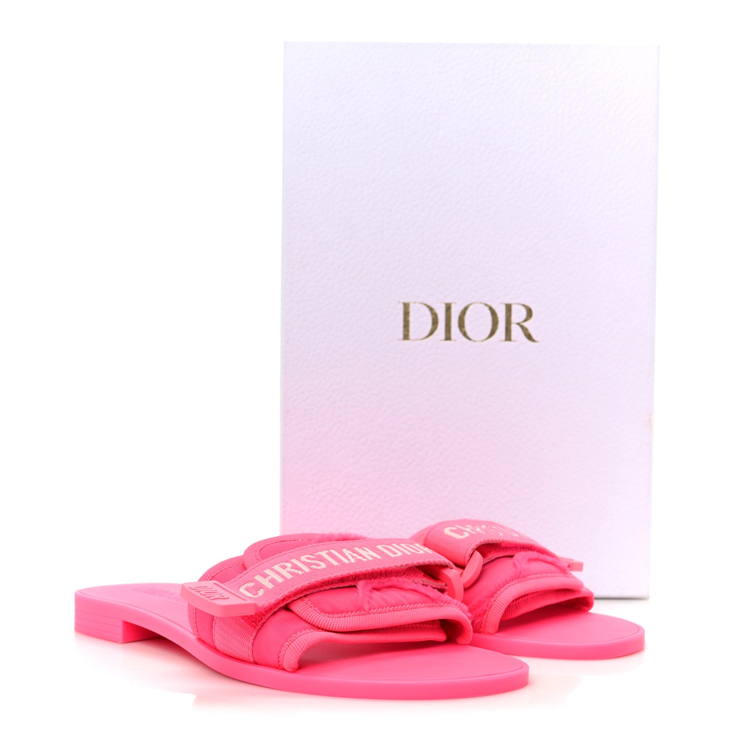 Technical Stretch Fabric Camouflage Dio(r)evolution Slide Sandals 37 Fuchsia Fluo