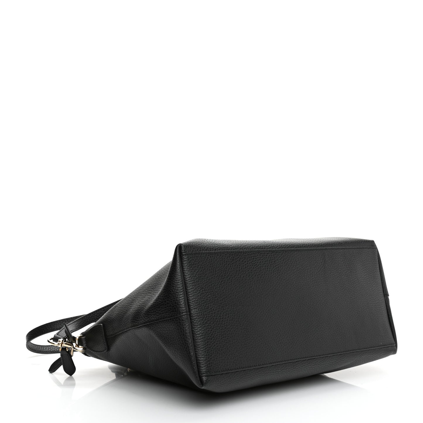 Dollar Calfskin Large GG Charm Dome Satchel Tote Black