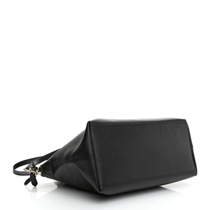 Gucci Dollar Calfskin Large GG Charm Dome Satchel Tote Black 4 of 8