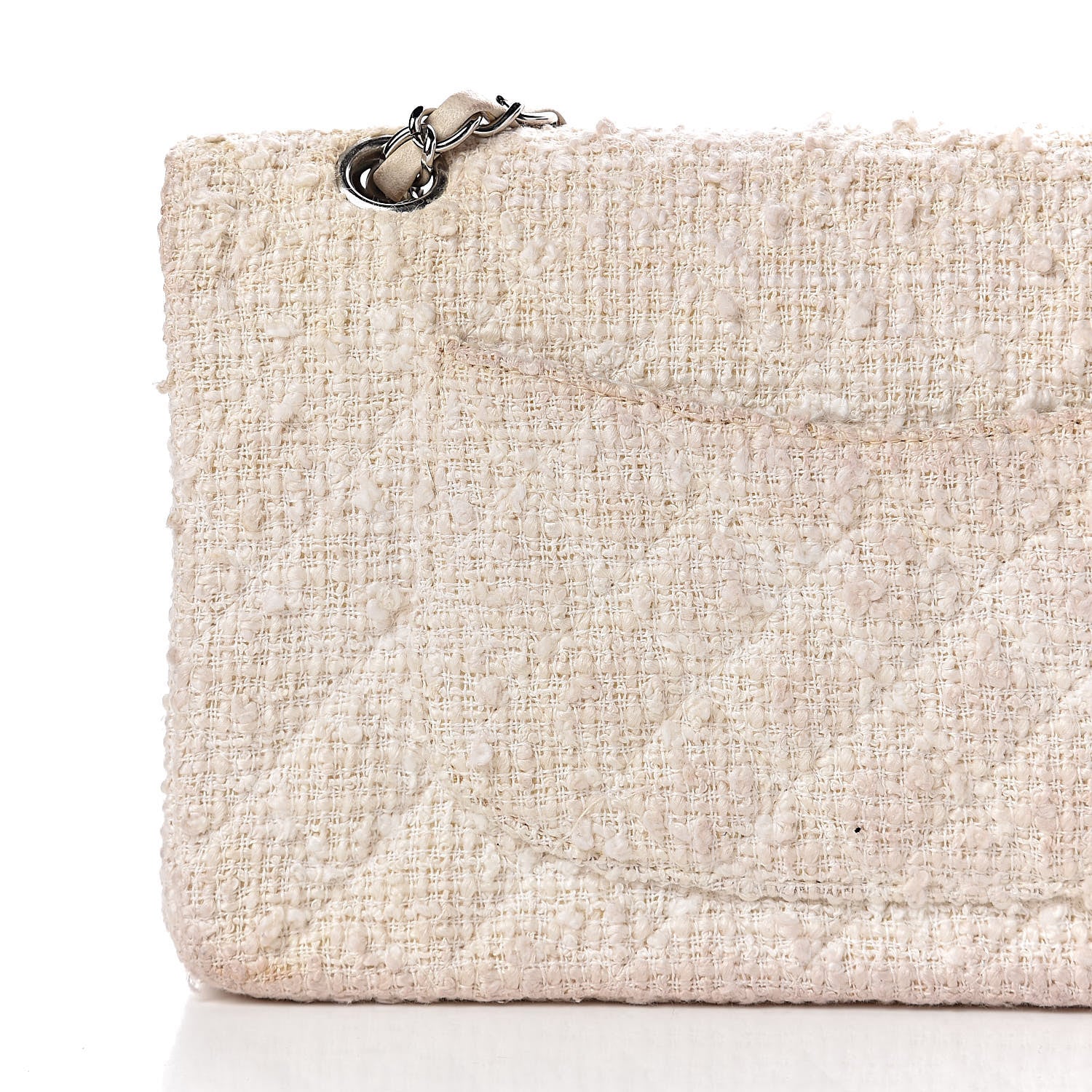 Chanel Tweed Medium Double Flap White 20 of 26