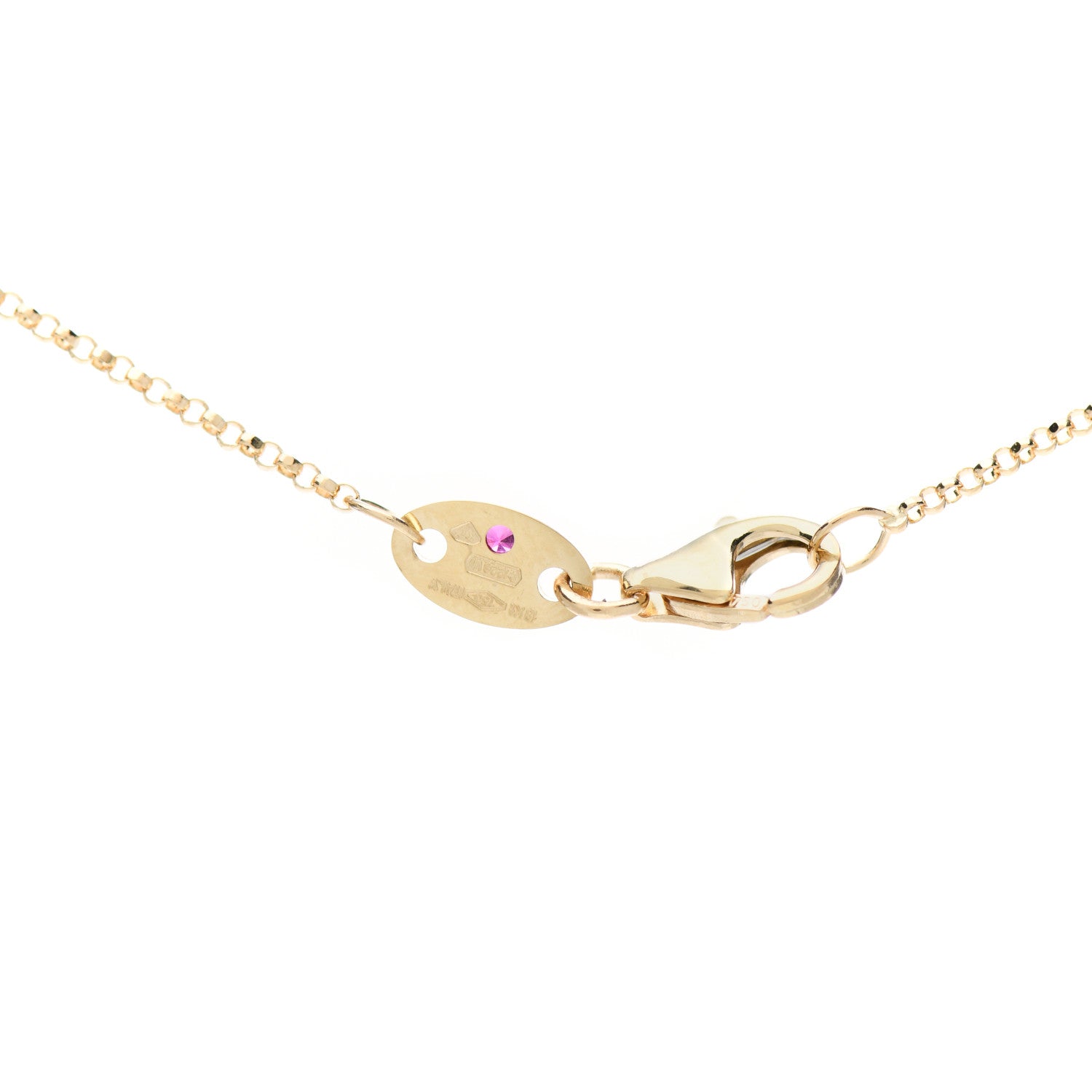 Roberto Coin 18K Yellow Gold Diamond Princess Initial M Pendant Necklace 4 of 4