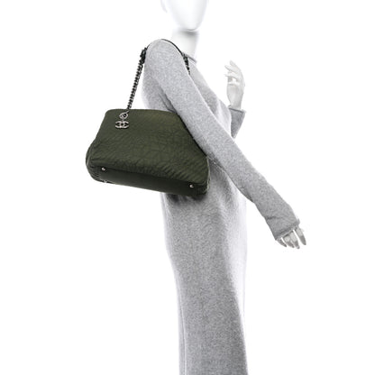 Chanel Denim Camellia Embroidered Shopping Tote Green 2 of 10