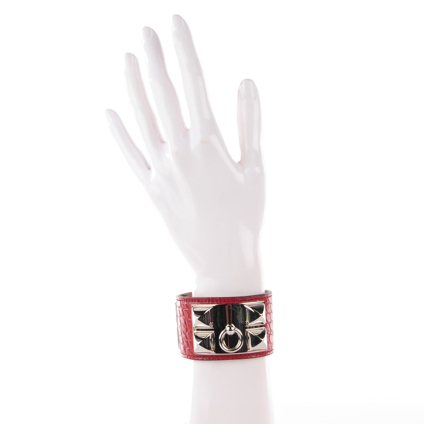 Matte Alligator Collier De Chien CDC Small Bracelet Rouge H