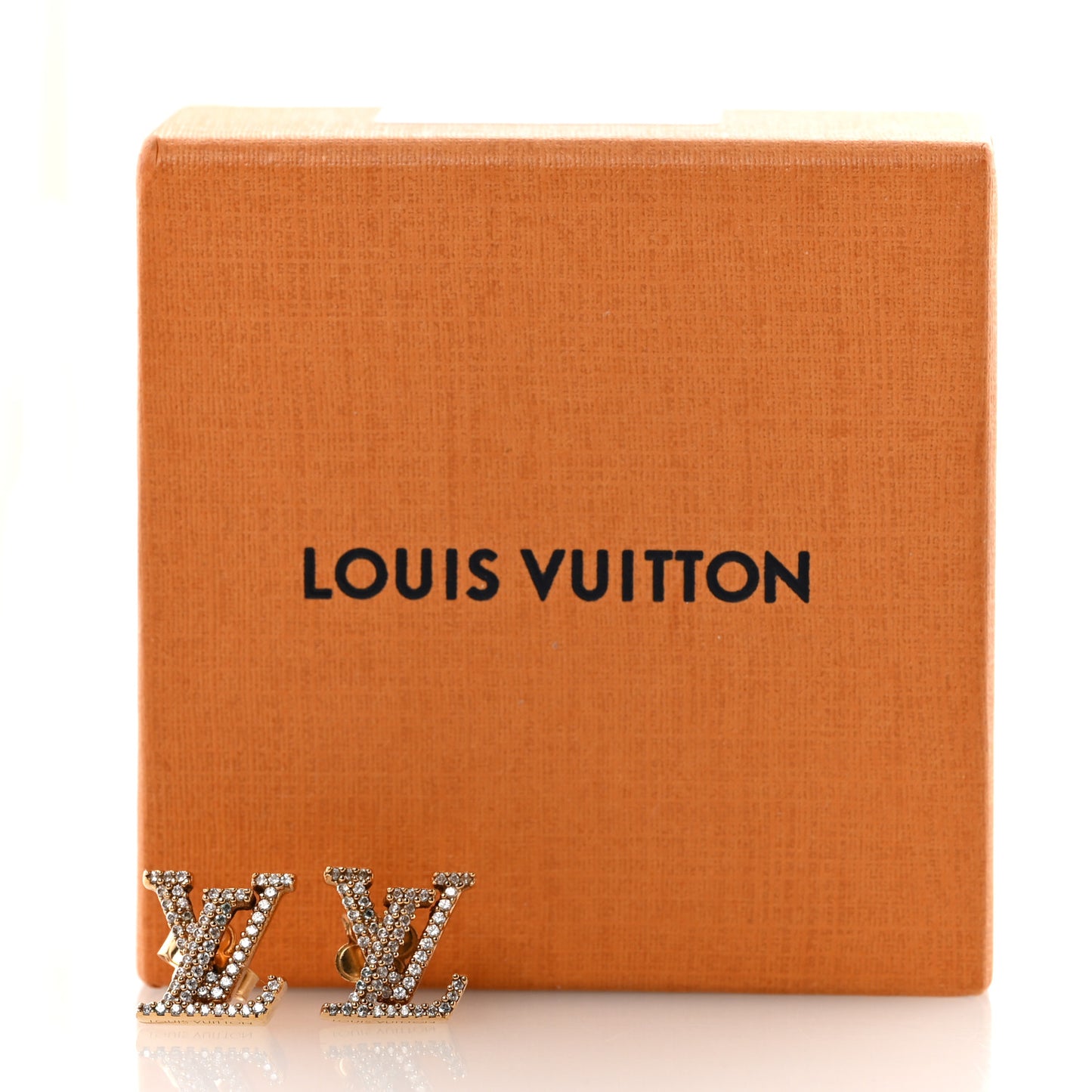 Metal Crystal LV Iconic Earrings Gold