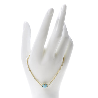 David Yurman 18K Yellow Gold Diamond Turquoise 8mm Chatelaine Bracelet 2 of 6