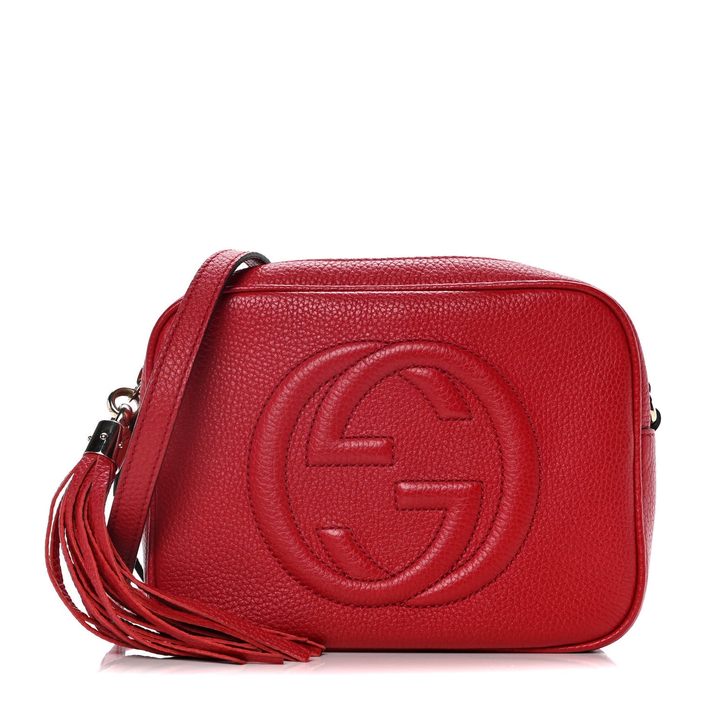 Pebbled Calfskin Small Soho Disco Bag Tabasco Red