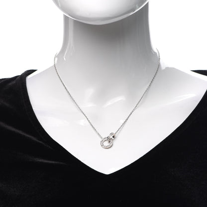 Cartier 18K White Gold Diamond Interlocking LOVE Paved Necklace 2 of 5