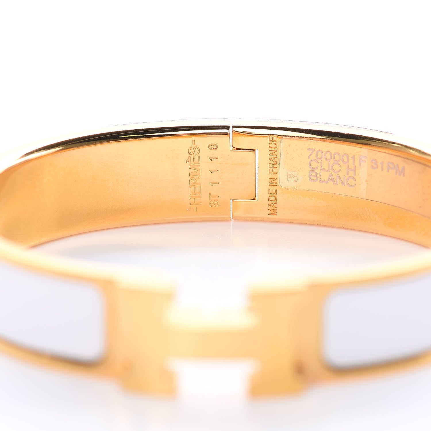 Hermes Enamel Narrow Clic Clac H Bracelet PM White 5 of 5