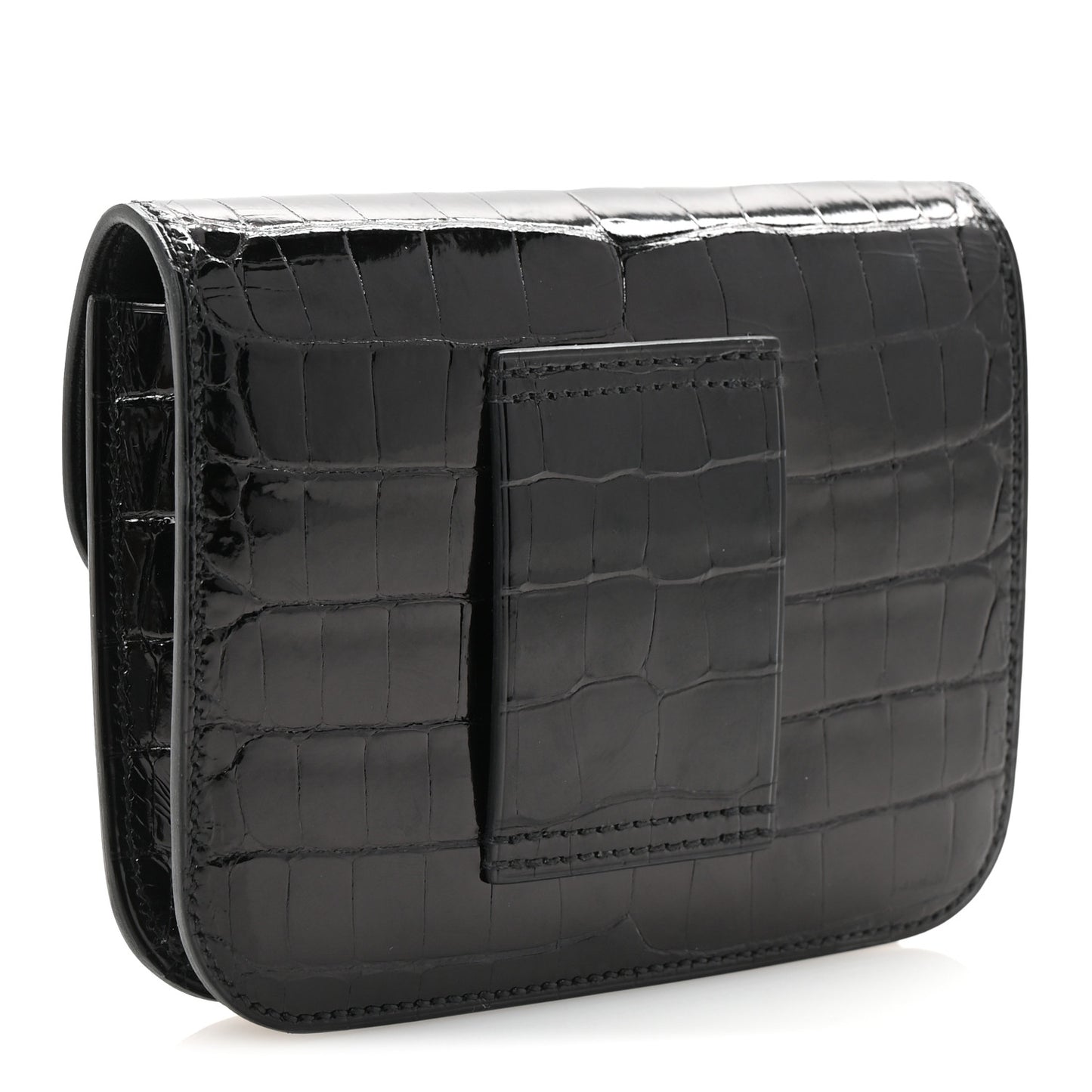 Shiny Alligator Constance Slim Wallet Black