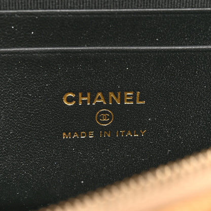 Chanel Suede Calfskin Shiny Lambskin Quilted Top Handle Slim Vanity Case With Chain Beige Black 6 of 11