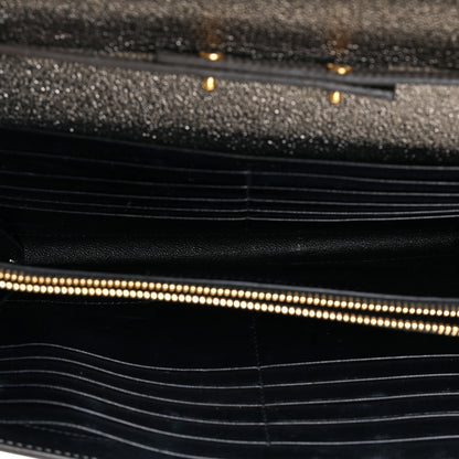 Saint Laurent Grained Metallic Calfskin Monogram Chain Wallet Bronze 5 of 13