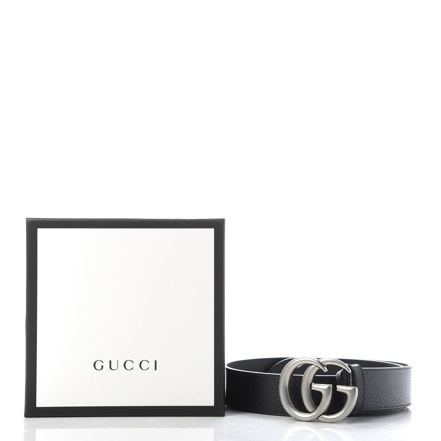 Textured Dollar Calfskin Nickel Double G 40mm Belt 70 28 Black