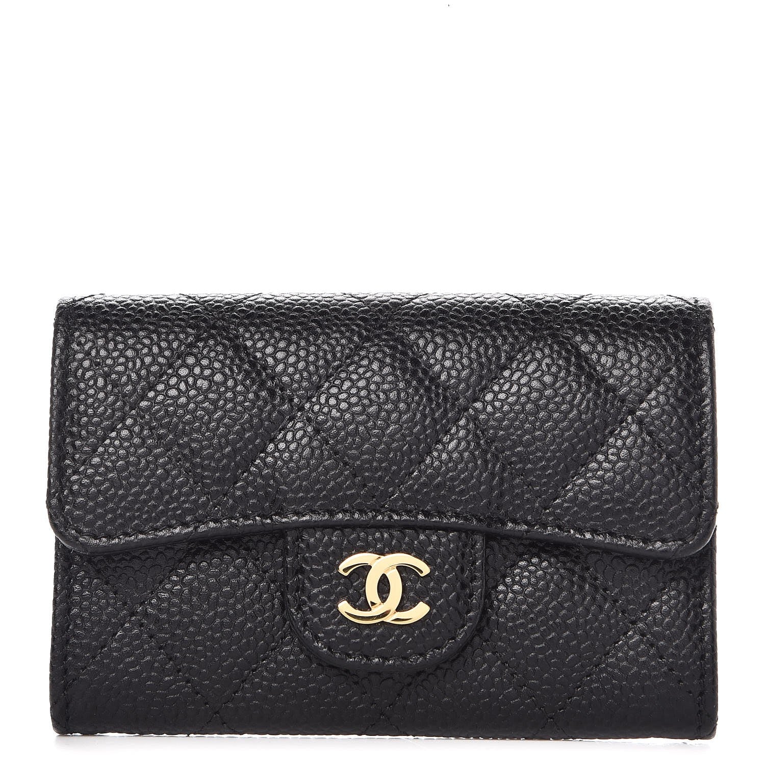 Chanel Caviar Quilted Flap Card Holder Black 1 of 7