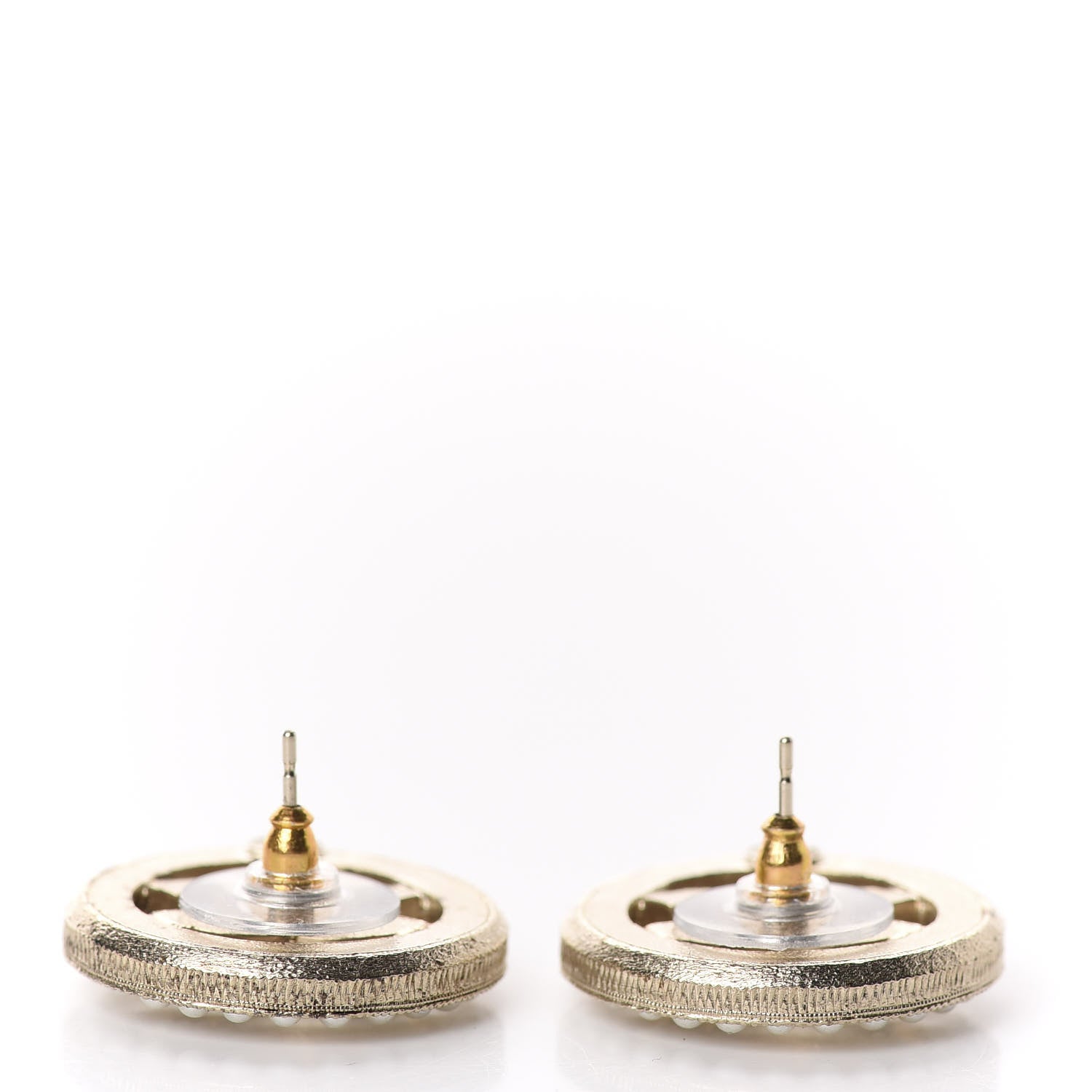 Chanel Pearl CC Round Earrings Gold 3 of 5