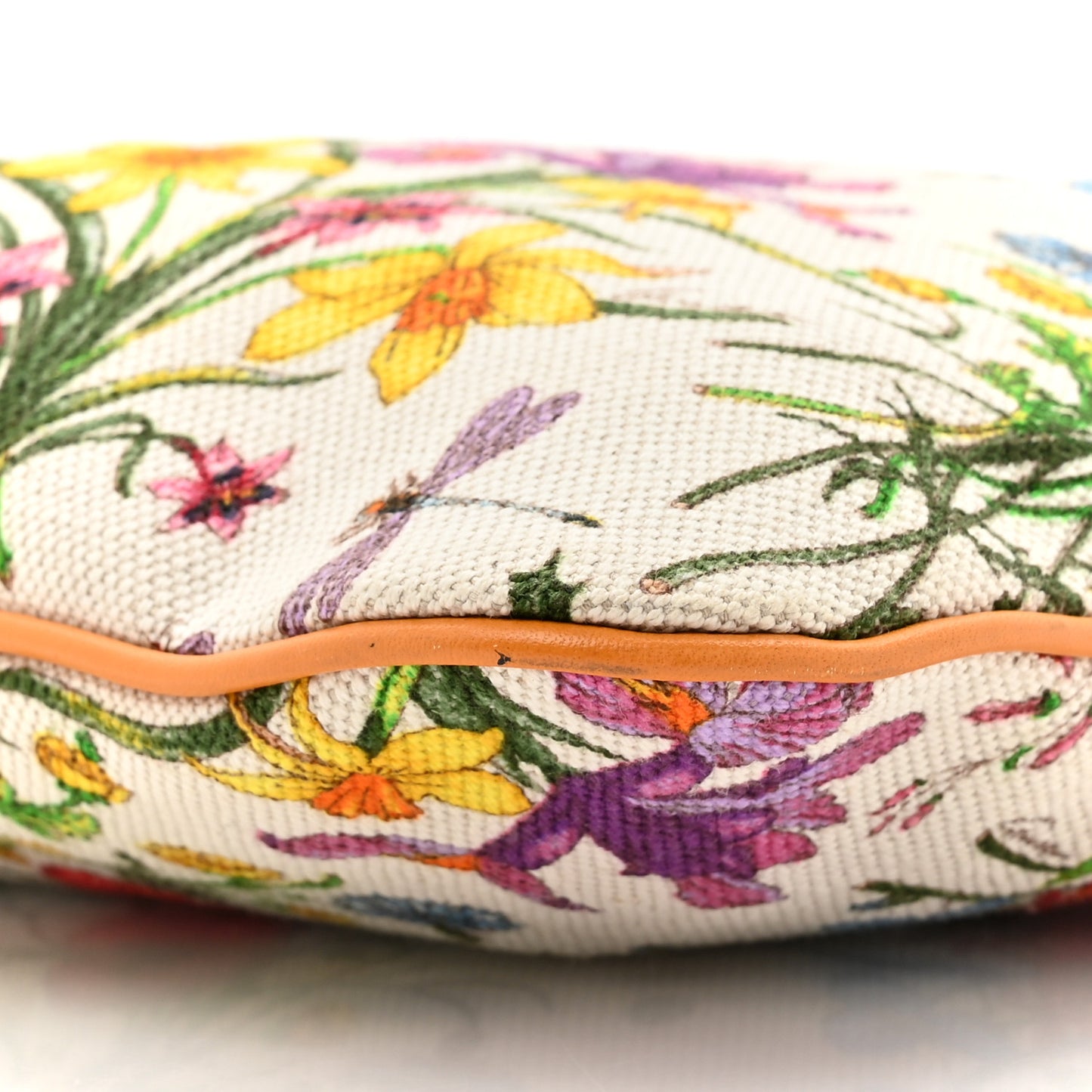 Canvas Flora Floral Crossbody Bag Orange