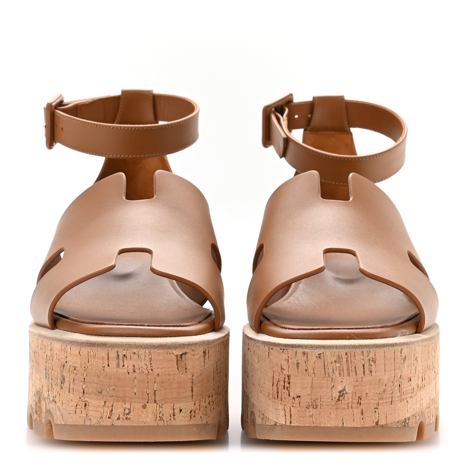 Hermes Calfskin Cork Luce 30 Sandals 37 Naturel 3 of 9