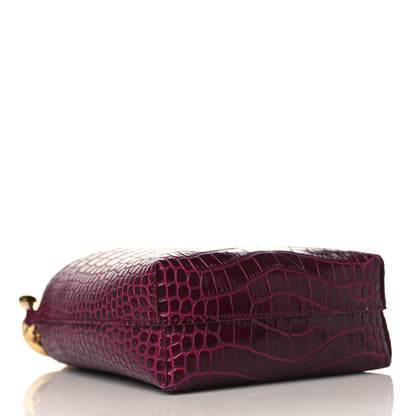 Tom Ford Calfskin Crocodile Embossed Mini Chain Bucket Bag Cranberry 4 of 8