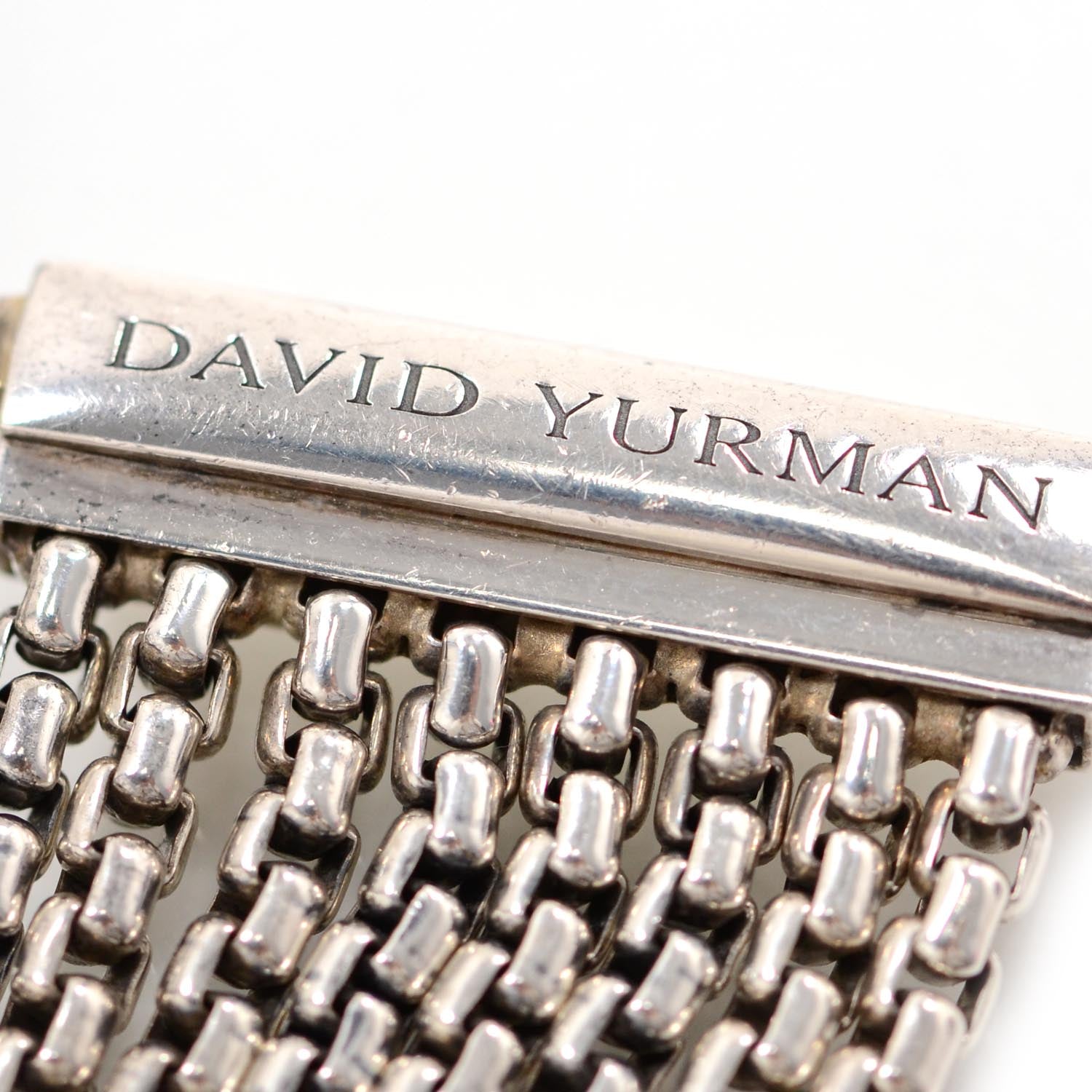 David Yurman Sterling Silver Eight-Row Box Chain Bracelet 3 of 5