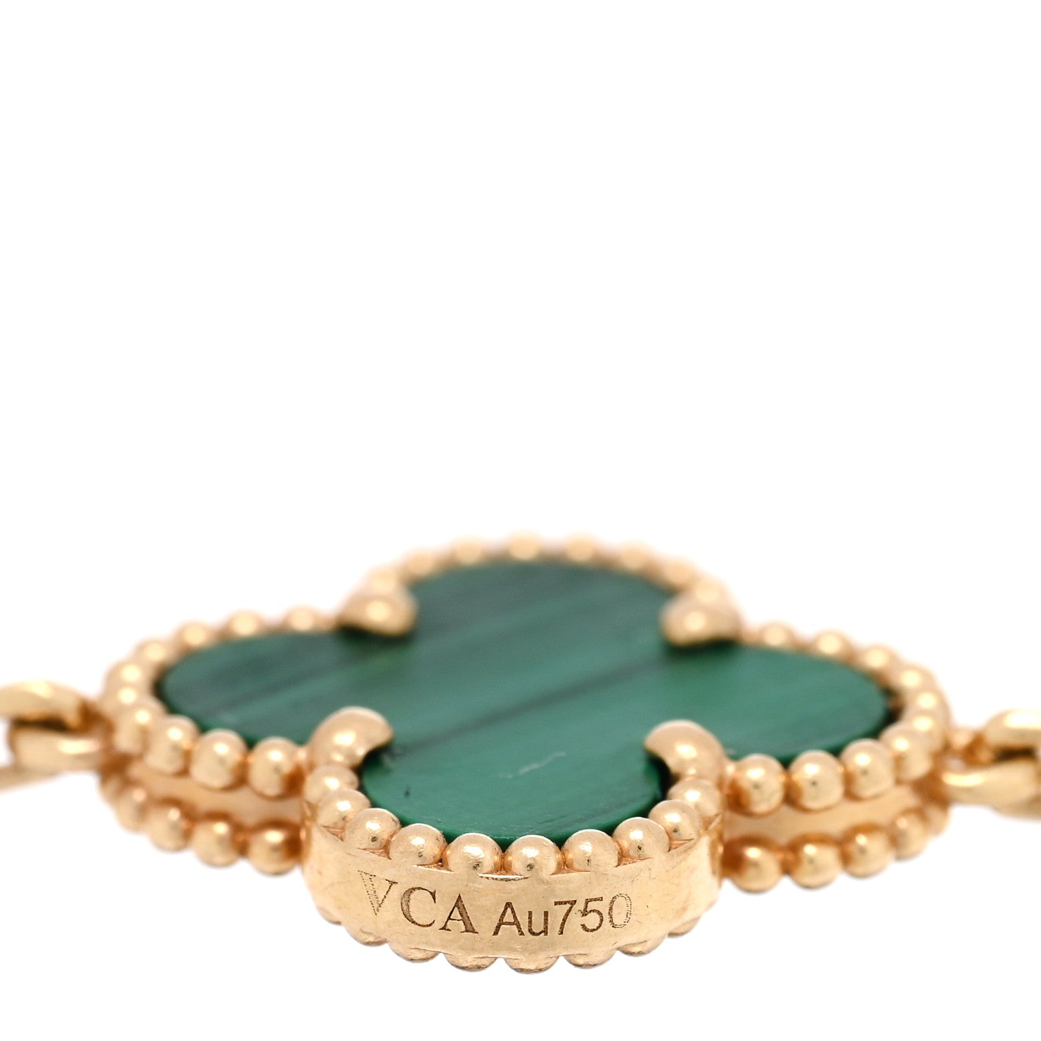 Van Cleef & Arpels 18K Yellow Gold Malachite 5 Motifs Vintage Alhambra Bracelet 3 of 4