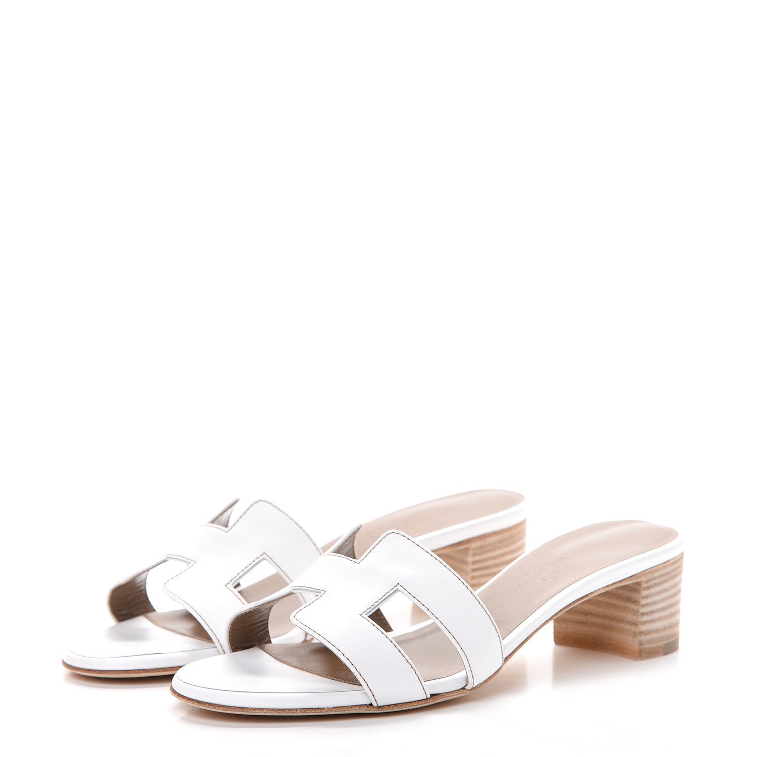 Hermes Calfskin Oasis Sandals 36 White 3 of 8