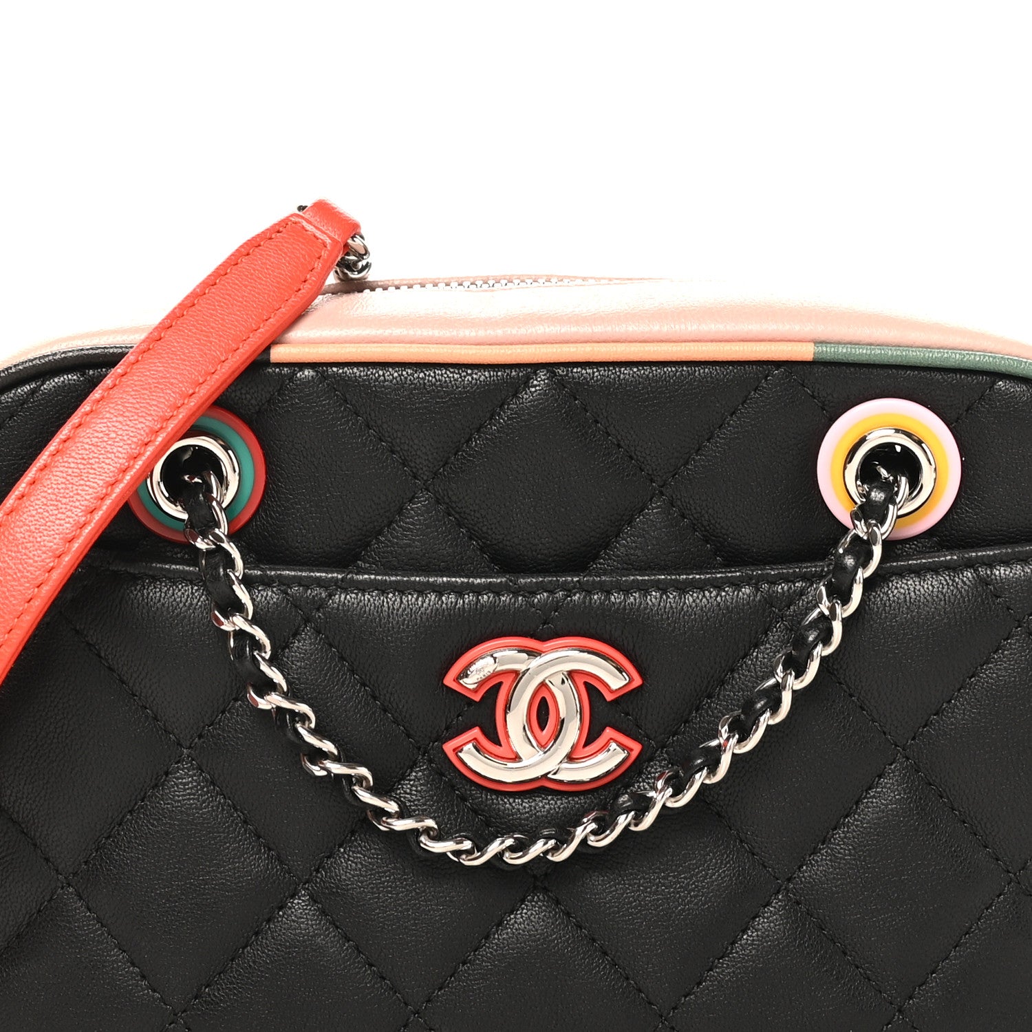 Chanel Calfskin Quilted Cuba Camera Bag Black Multicolor 8 of 10