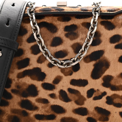 Alexander McQueen Calfskin Calf Hair Leopard Print Box Shoulder Bag 19 Black 7 of 9