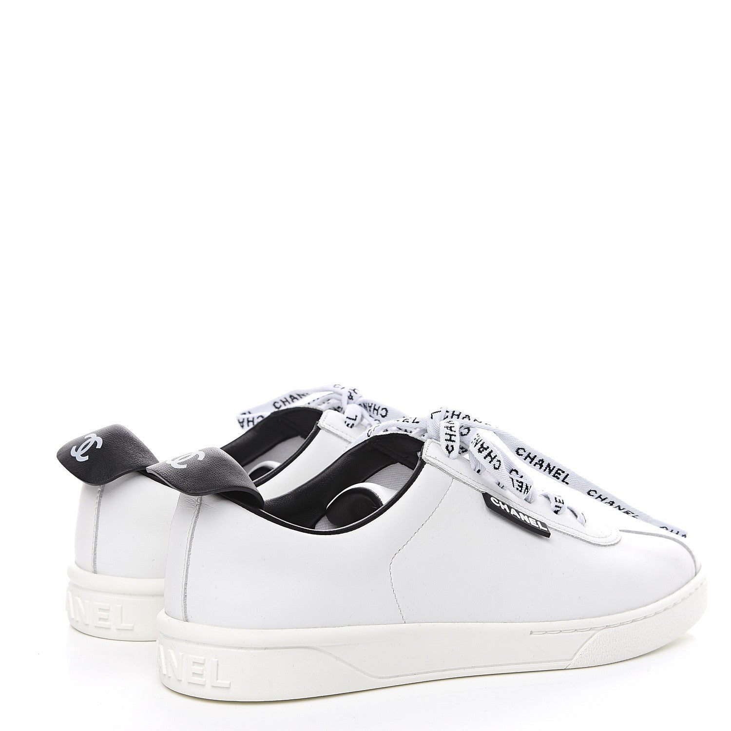 Chanel Calfskin CC Sneakers 38 White 4 of 10
