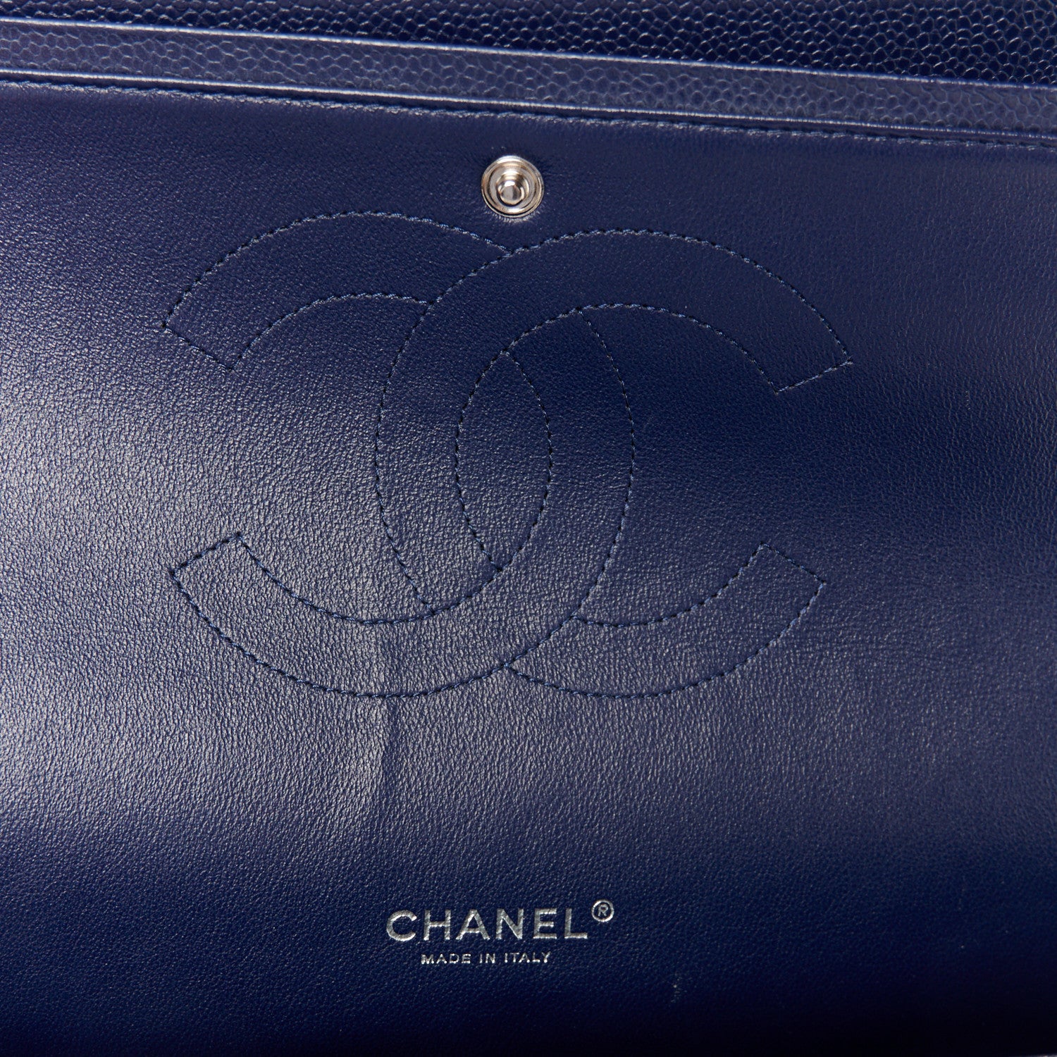 Chanel Caviar Quilted Maxi Double Flap Navy Blue 6 of 12