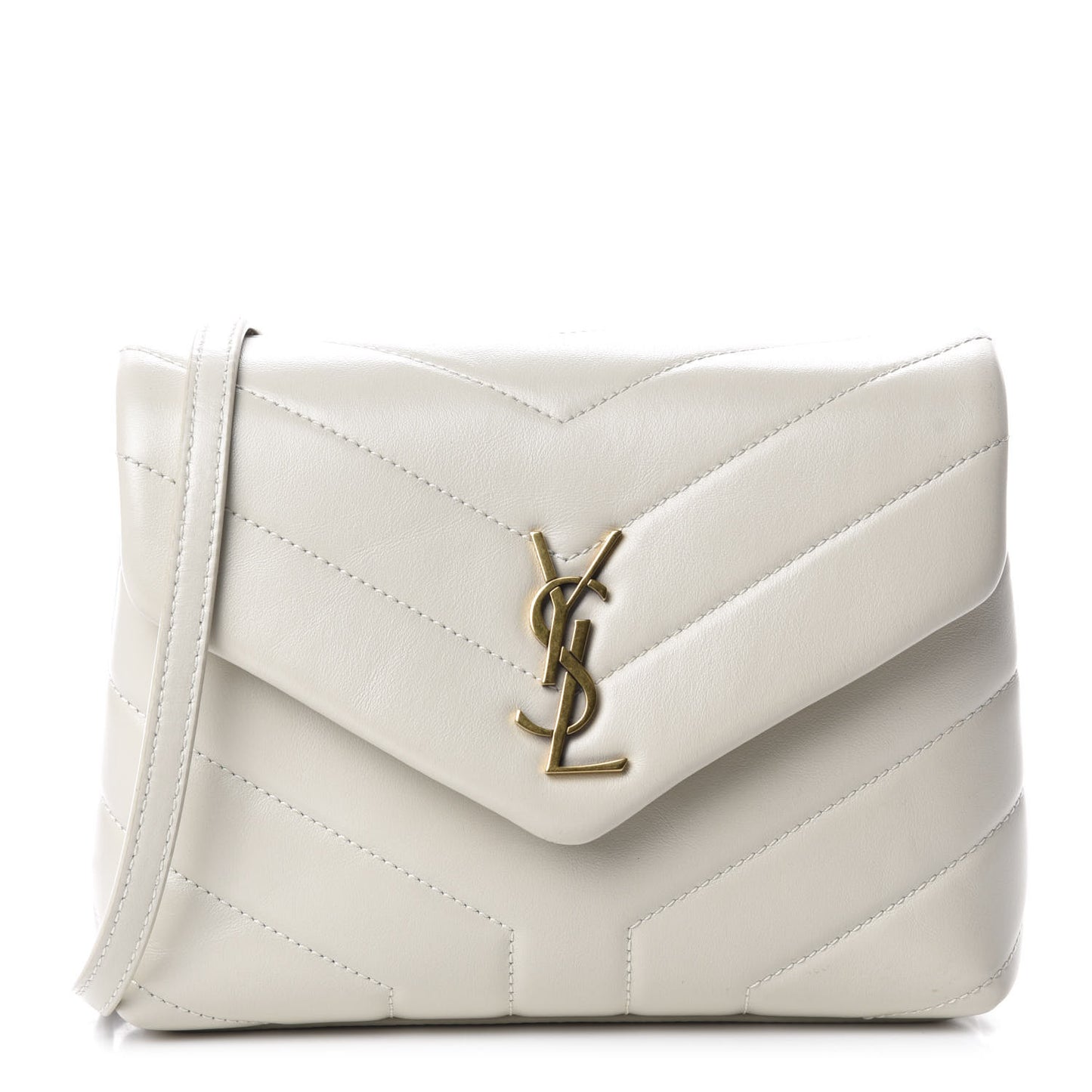 Calfskin Y Quilted Monogram Toy Loulou Crossbody Bag Ivory